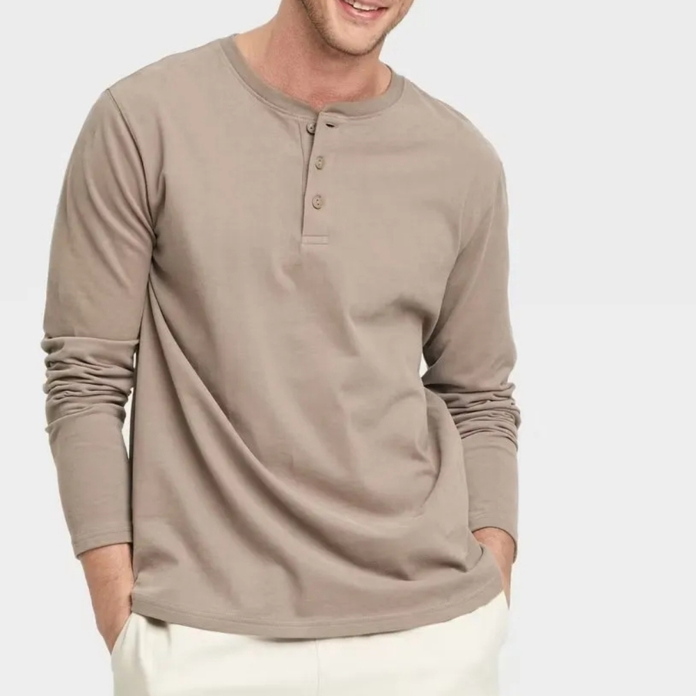 Men's Vintage Long Sleeve Henley Shirt - Goodfellow & Co™